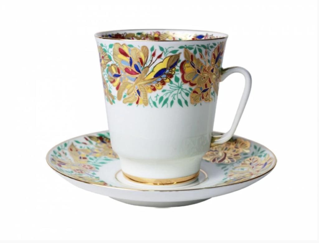Чашка с блюдцем кофейная форма Майская рисунок Пестрые бабочки