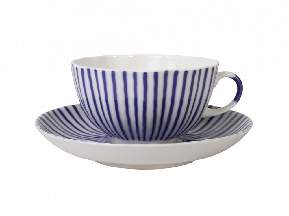 Чашка с блюдцем чайная форма Тюльпан рисунок Французик