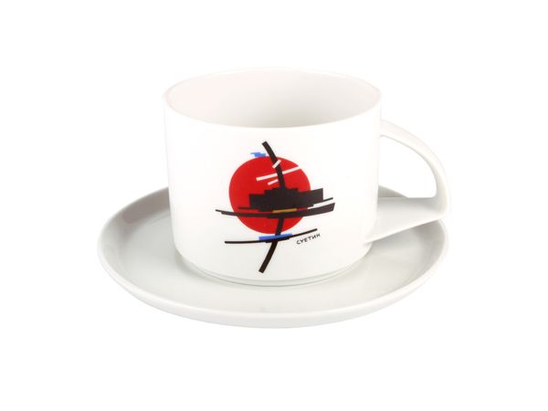 Чашка с блюдцем чайная форма Баланс рисунок Суетин