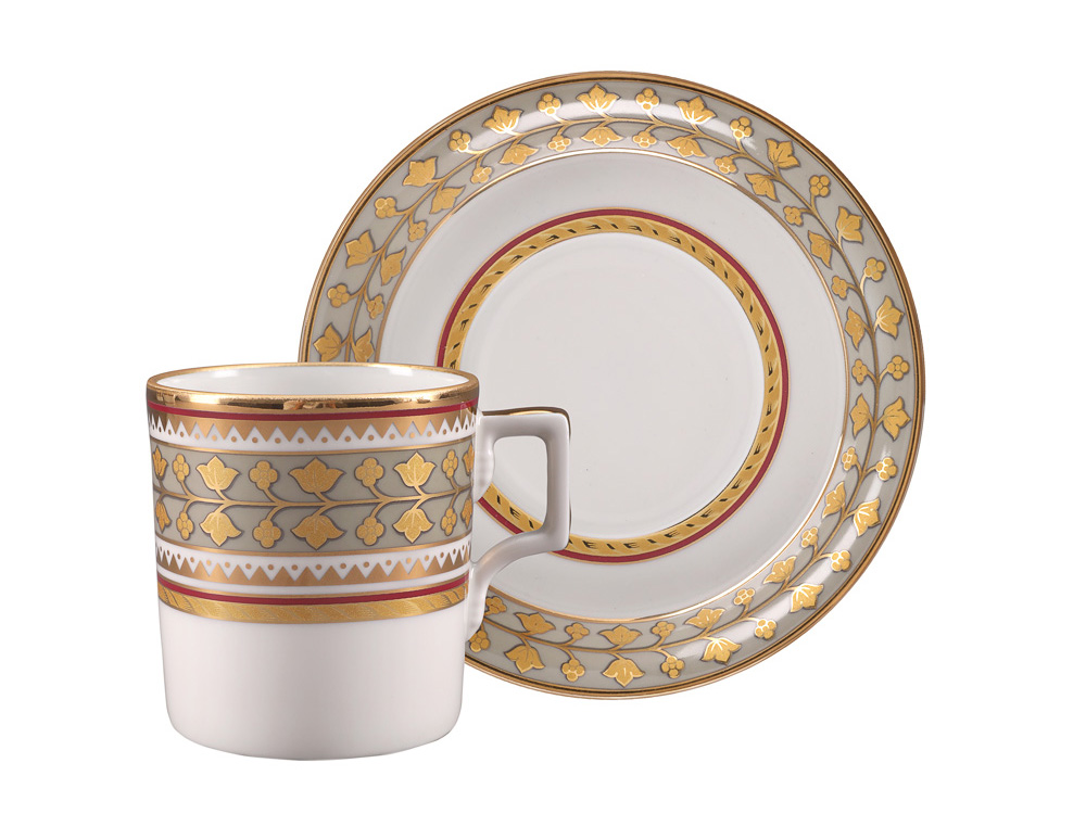 Чашка с блюдцем чайная форма Гербовая рисунок Бельведер