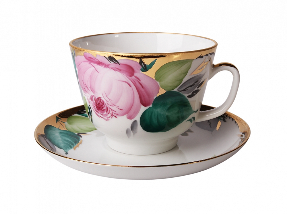 Чашка с блюдцем чайная форма Подарочная рисунок Любовь