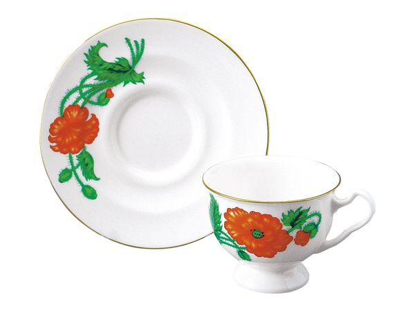 Чашка с блюдцем чайная форма Айседора рисунок Огонек