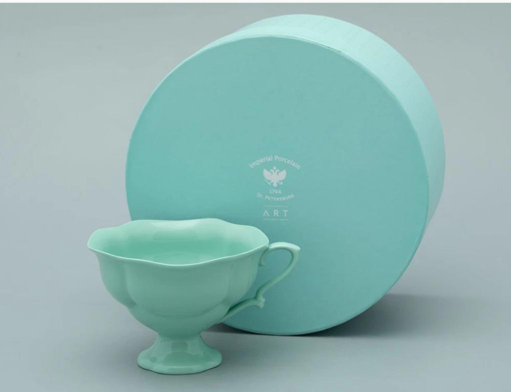 Подарочный набор чашка чайная форма Наташа рисунок Моноколор Мята  