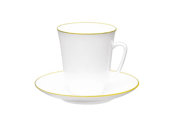 Чашка с блюдцем кофейная форма Майская рисунок Золотой кантик