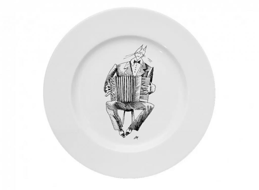 Подарочный набор тарелка декоративная 265 мм форма Mazarin рисунок Котогармонист