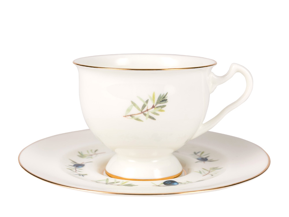 Чашка с блюдцем чайная форма Айседора рисунок Шикша