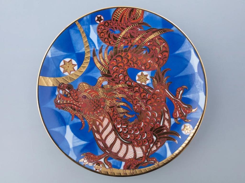 Подарочный набор тарелка декоративная 195 мм Эллипс рисунок Дракон Лун