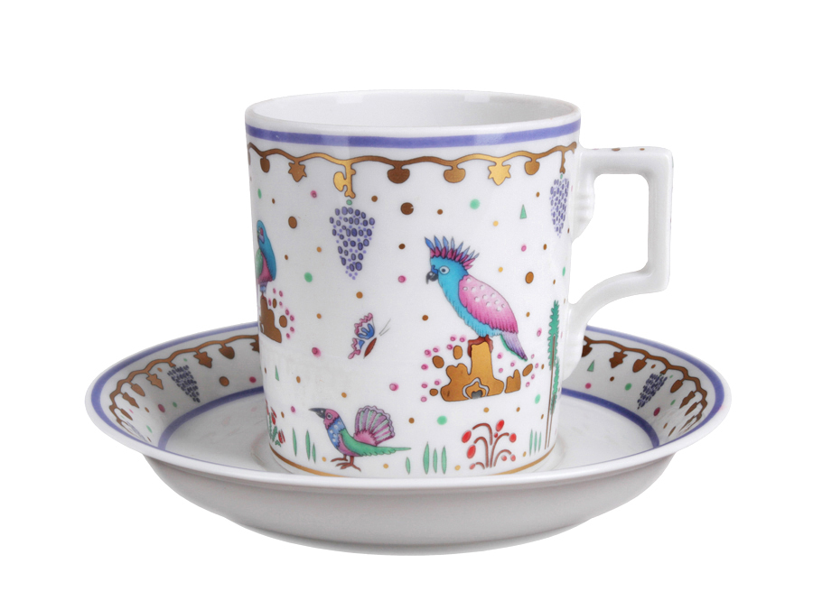Чашка с блюдцем чайная форма Гербовая рисунок Нескучный сад 2 