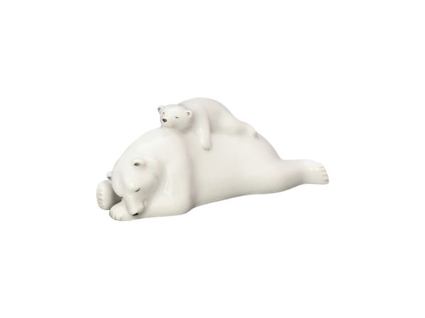 Скульптура Медведица с медвежонком малый размер