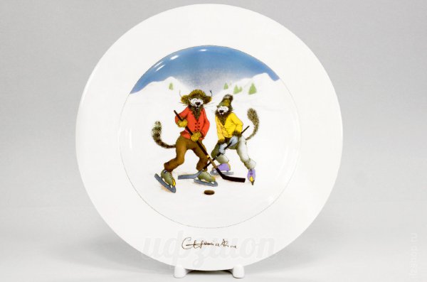 Подарочный набор тарелка декоративная 265 мм форма Mazarin рисунок Отдай шайбу