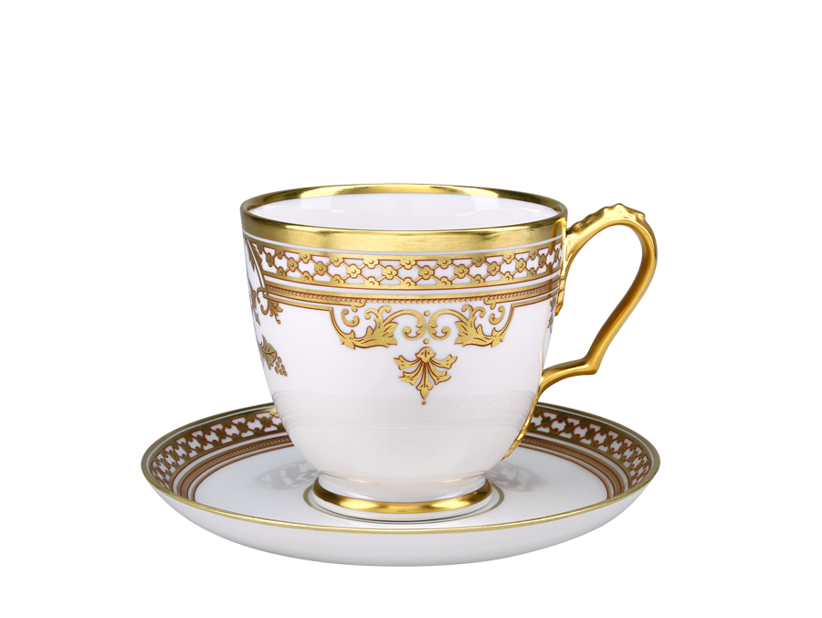 Чашка с блюдцем чайная форма Александр III рисунок  Рококо 