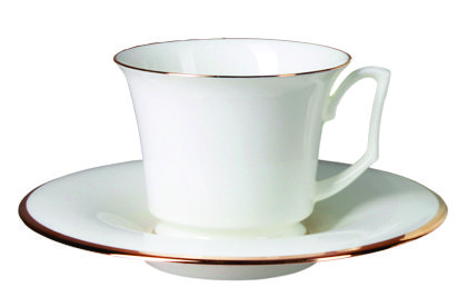 Чашка с блюдцем чайная форма Юлия рисунок Золотая лента 