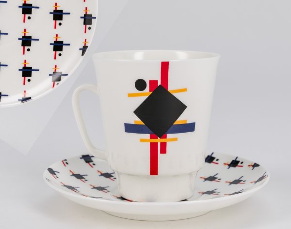 Чашка с блюдцем кофейная форма Майская рисунок Супрематический орнамент
