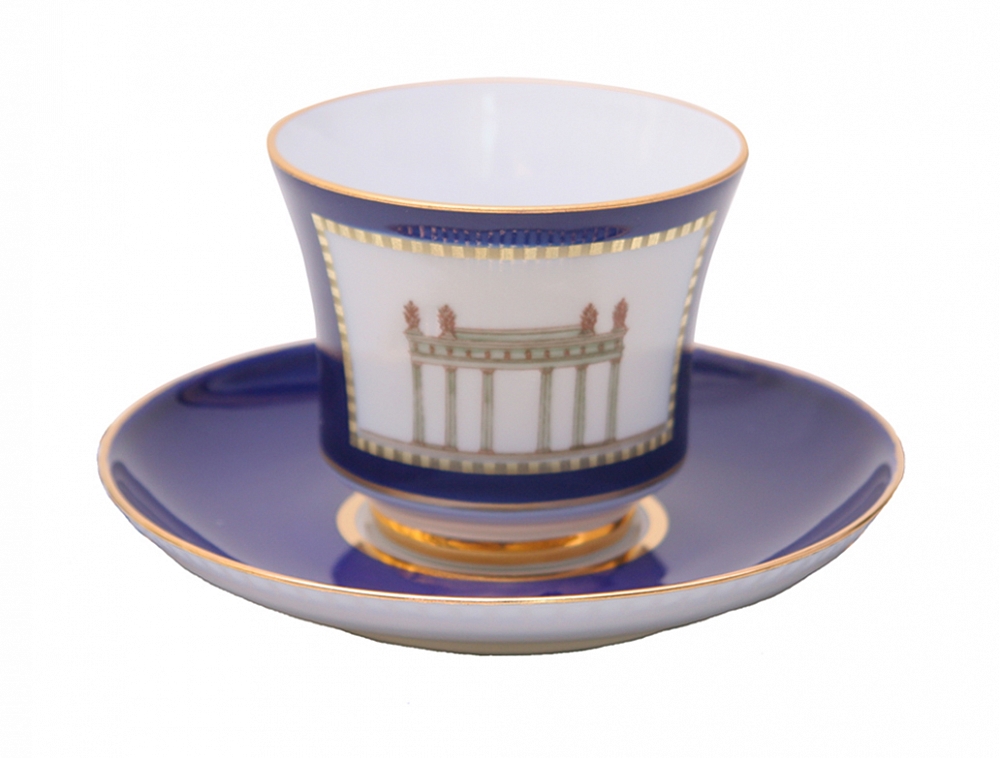 Чашка с блюдцем чайная форма Банкетная рисунок Классика Петербурга №1