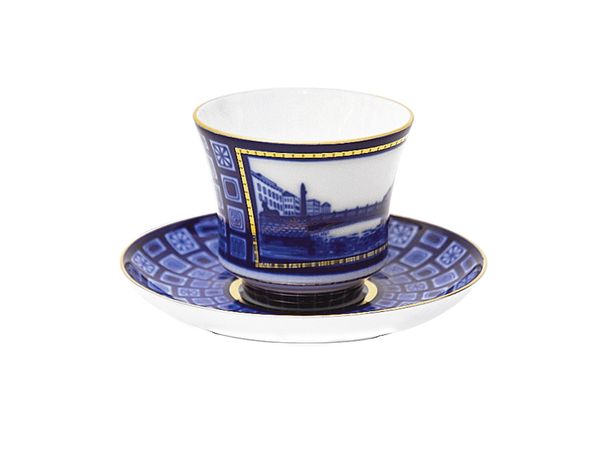 Чашка с блюдцем чайная форма Банкетная рисунок Египетский мост