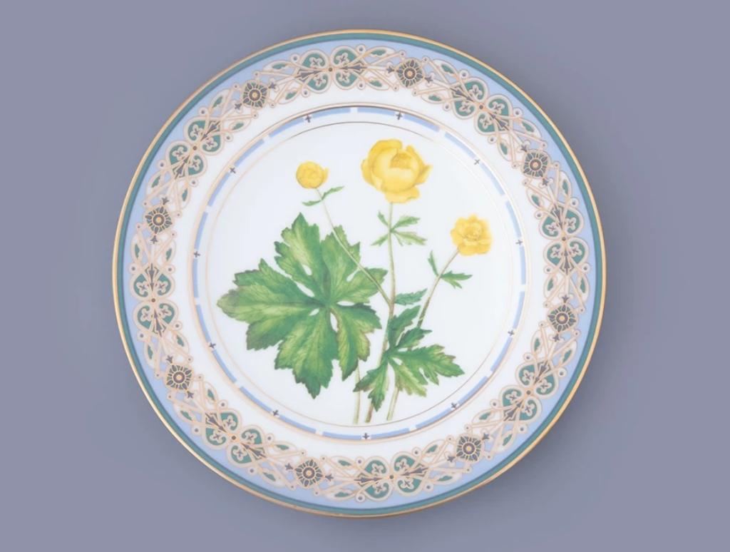 Подарочный набор тарелка дек. 270 мм форма Европейская рисунок Золотая купавка