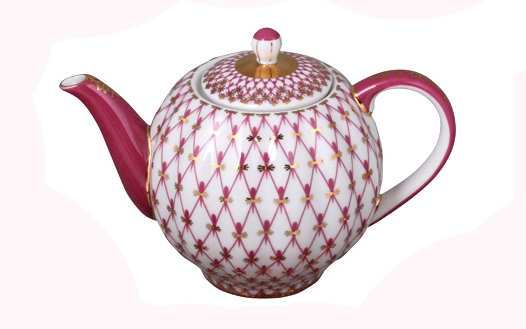 Чайник заварочный формаТюльпан рисунок Сетка-Блюз 2
