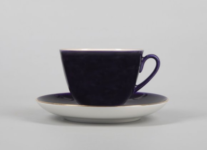 Чашка с блюдцем чайная форма Весенняя рисунок Ночка