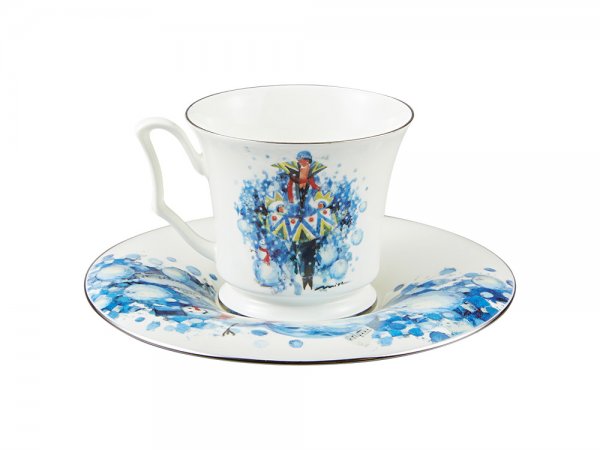 Чашка с блюдцем кофейная форма Юлия рисунок Зима/Winter