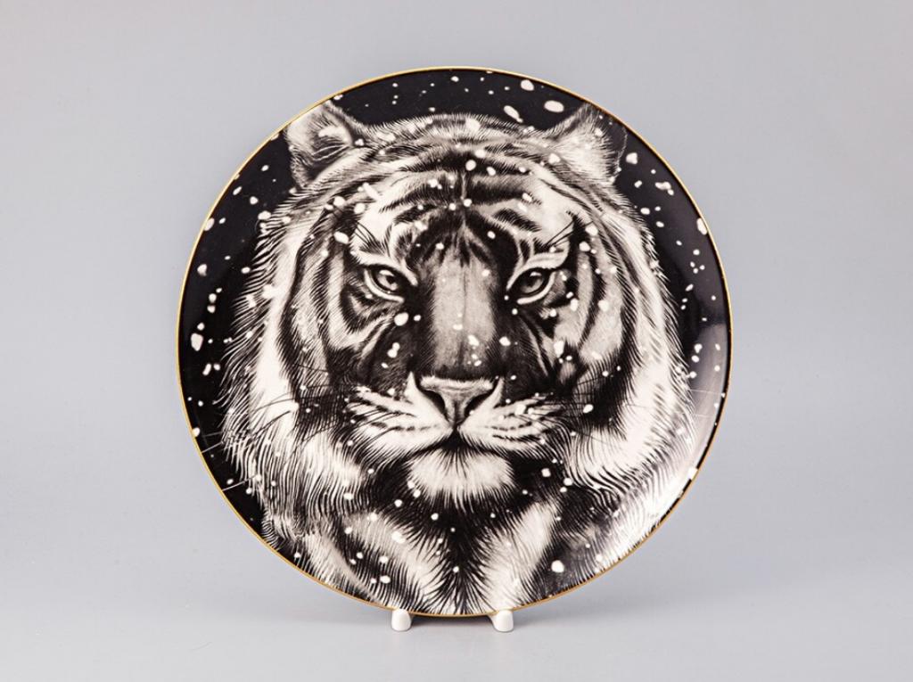 Подарочный набор тарелка декоративная 300 мм форма Эллипс-2 рисунок Тотем. Тигр