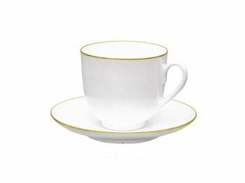 Чашка с блюдцем кофейная форма Ландыш рисунок Золотой кантик