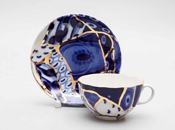 Чашка с блюдцем чайная форма Тюльпан рисунок Байкал 1 