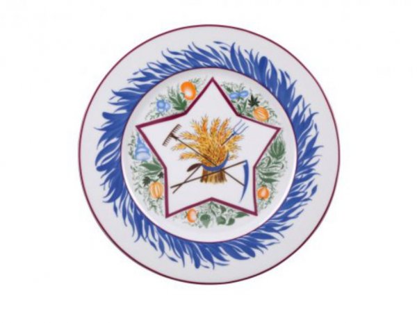 Тарелка декоративная 270 мм форма Европейская-2 рисунок Большая звезда со снопом