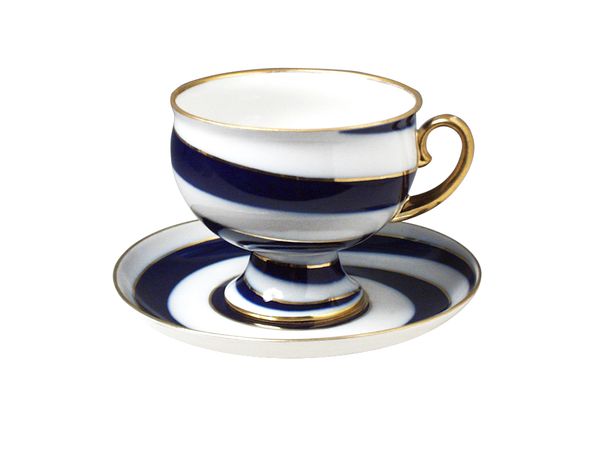 Чашка с блюдцем чайная форма Классическая рисунок Серпантин