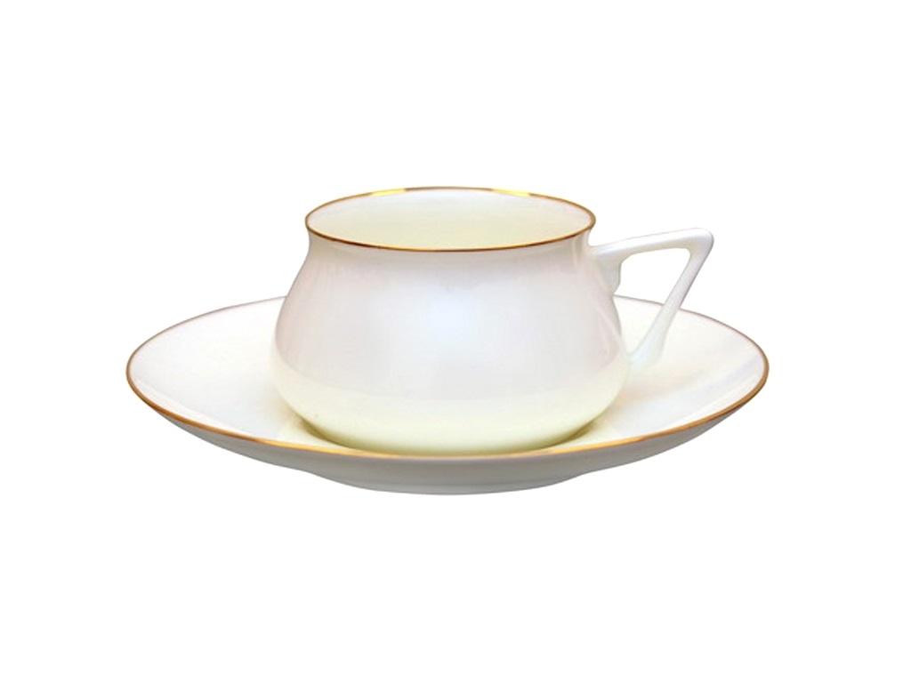 Чашка с блюдцем кофейная форма Билибина 1 рисунок Золотой кантик