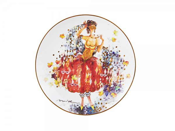 Тарелка декоративная 195 мм форма Эллипс рисунок Коварные планы/Осень 