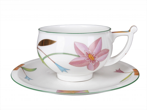 Чашка с блюдцем чайная форма Кострома рисунок Лауренсия