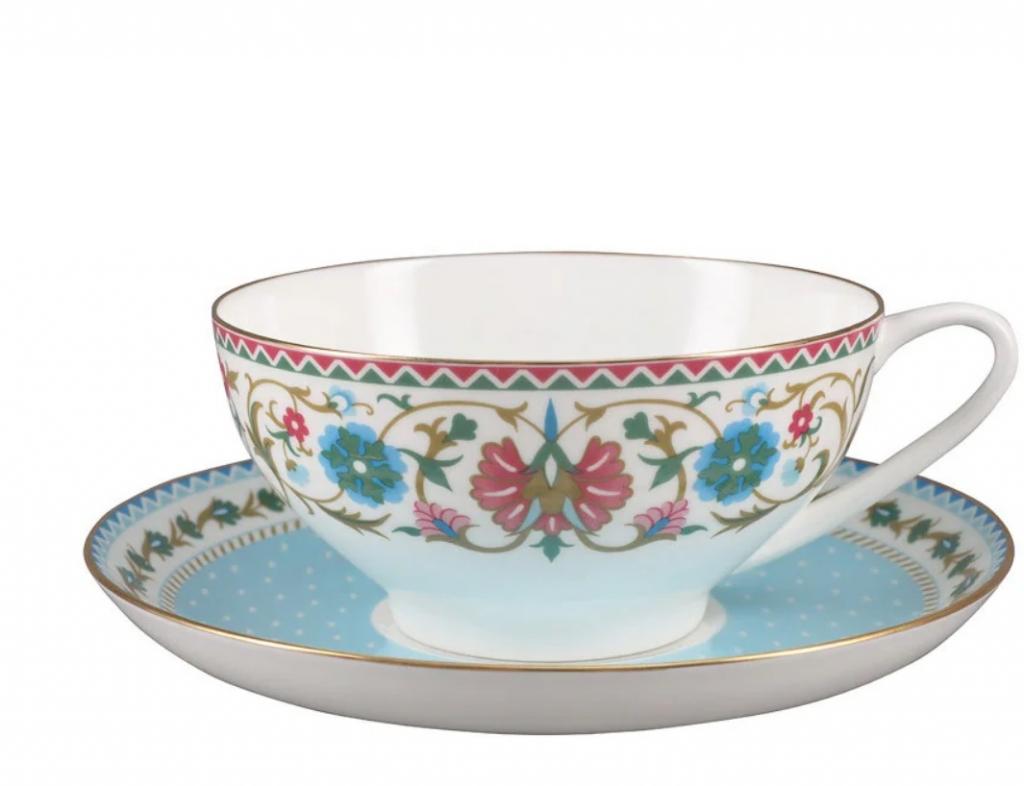 Чашка с блюдцем чайная форма Купольная рисунок Восточная вязь  