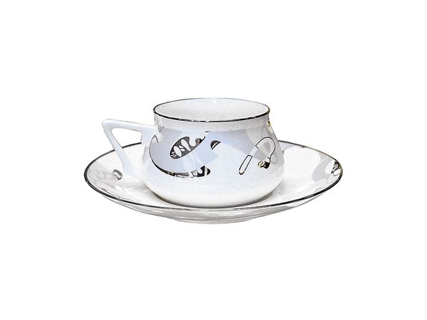 Чашка с блюдцем кофейная форма Билибина 1 рисунок Крокус