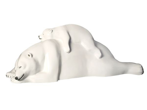 Скульптура Медведица с медвежонком большой размер