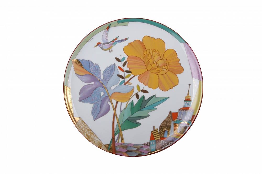 Тарелка декоративная 275 мм форма Эллипс рисунок Знойное лето 