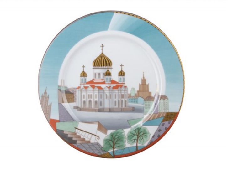 Подарочный набор тарелка декоративная 265 мм форма Mazarin рисунок Воссозданный храм