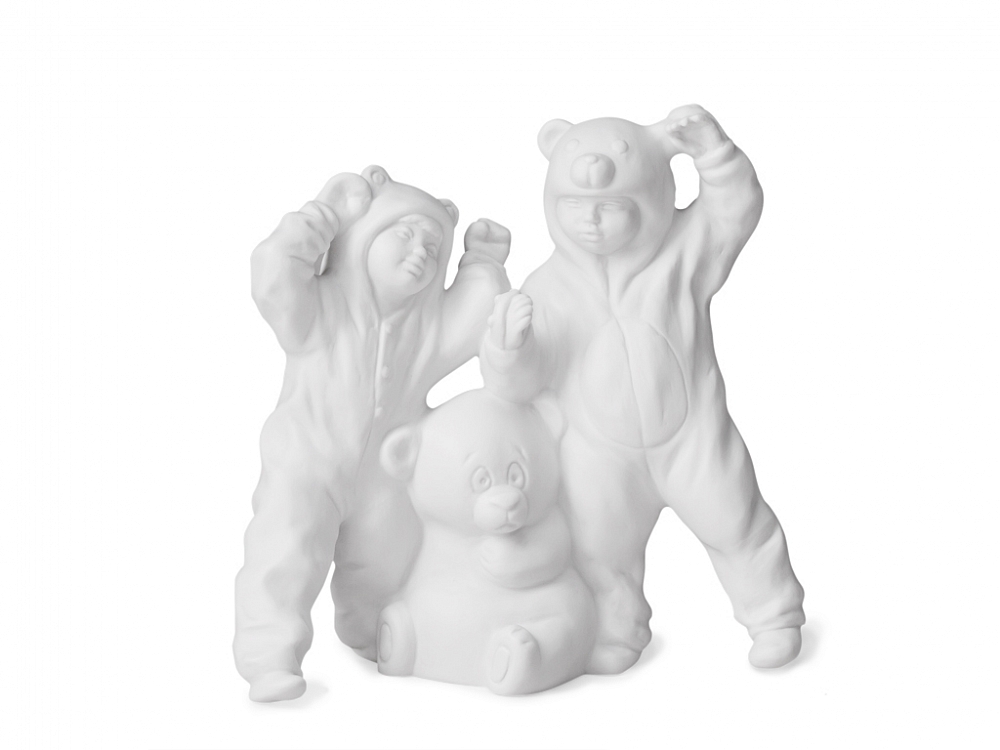 Скульптура Три медведя (белый бисквит)