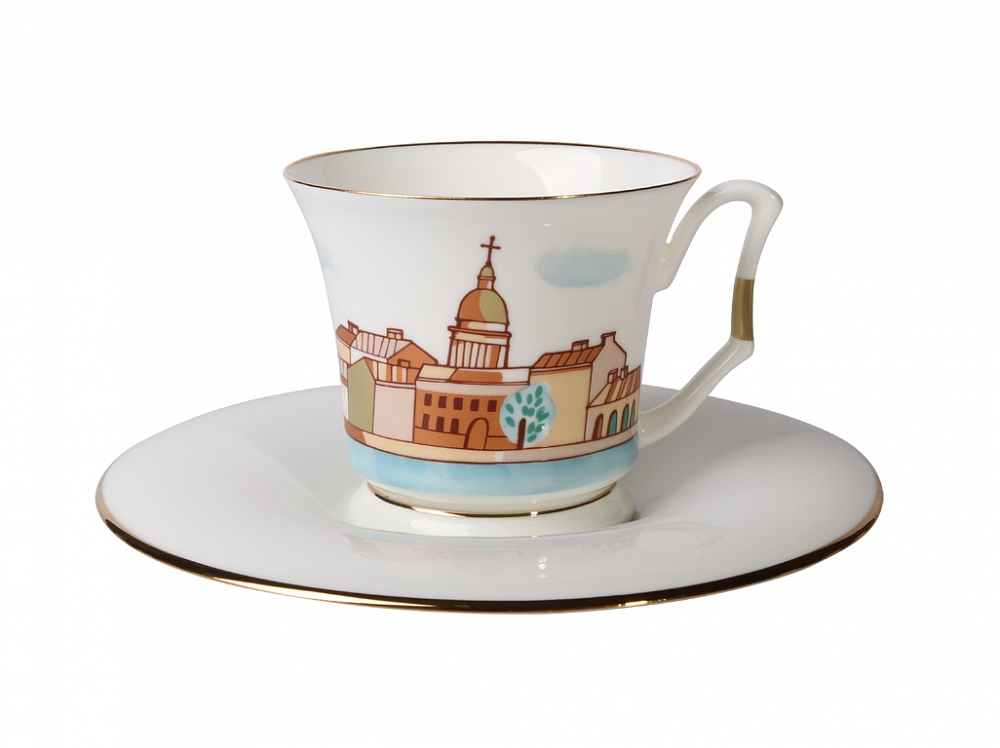 Чашка с блюдцем кофейная форма Юлия рисунок Петербург