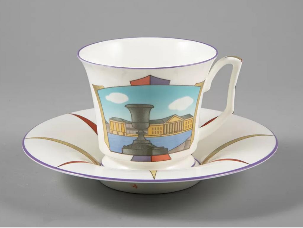 Чашка с блюдцем чайная форма Юлия рисунок Петербургские картинки. Невские берега 