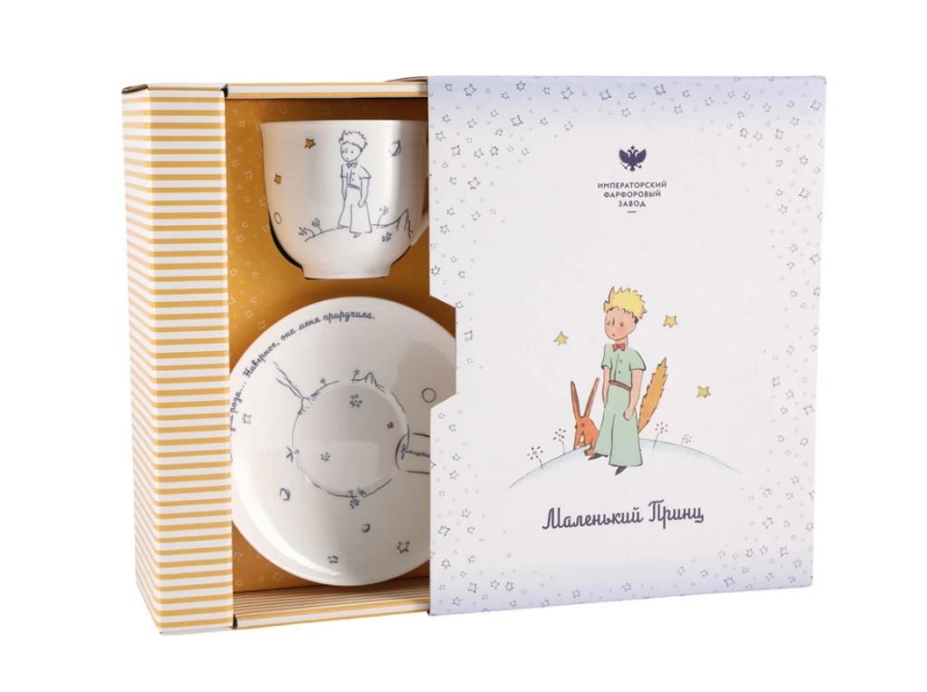 Подарочный набор чашка с блюдцем Ландыш Маленький принц и Роза (00.5)
