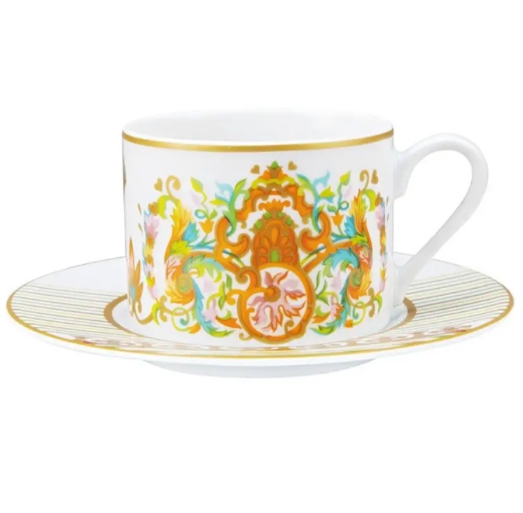 Подарочный набор чашка с блюдцем чайная форма Соло рисунок Сад Королевы