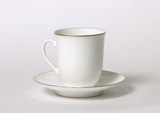 Чашка с блюдцем кофейная форма Росинка рисунок Золотой кантик