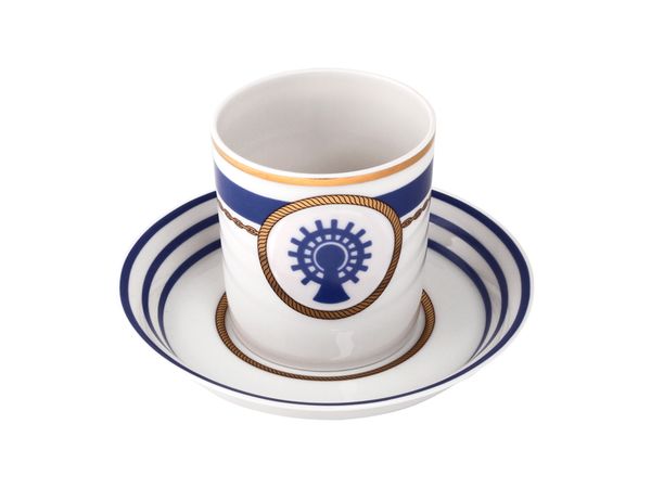 Чашка с блюдцем чайная форма Гербовая рисунок Кают-компания № 5