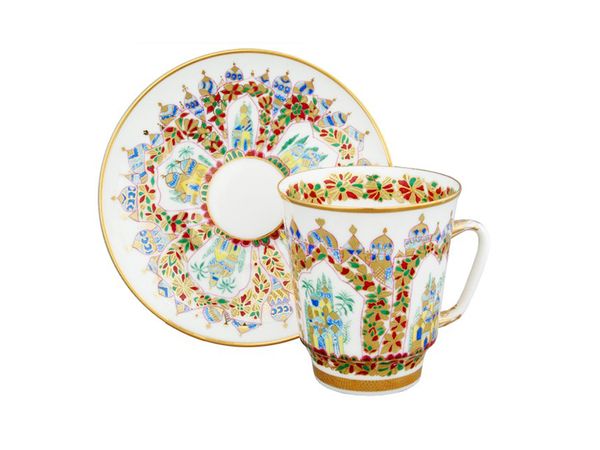Чашка с блюдцем кофейная форма Майская рисунок Дворцы Шехерезады