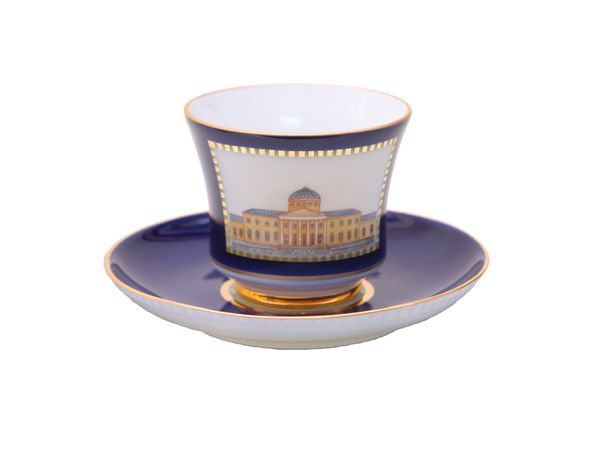 Чашка с блюдцем чайная форма Банкетная рисунок Классика Петербурга №3 