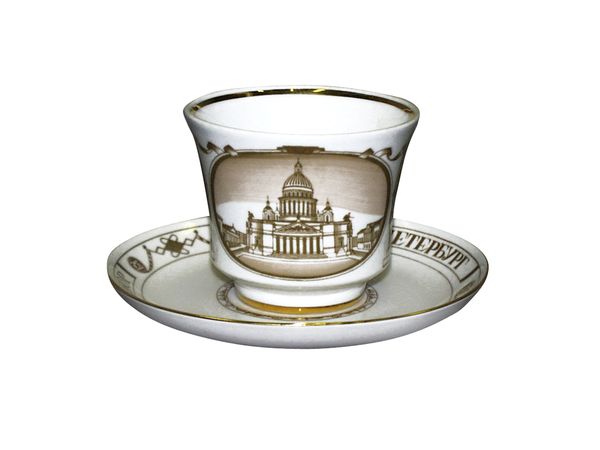 Чашка с блюдцем чайная форма Банкетная рисунок Исаакиевский собор