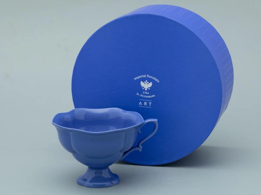 Подарочный набор чашка чайная форма Наташа рисунок Моноколор Васильковый