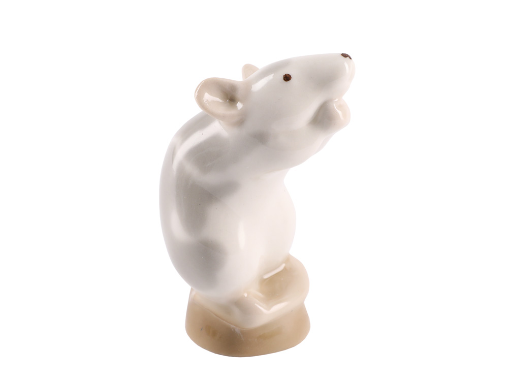 Скульптура Мышь белая (серая)