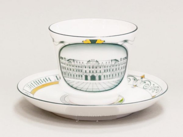 Чашка с блюдцем чайная форма Банкетная рисунок Зимний дворец