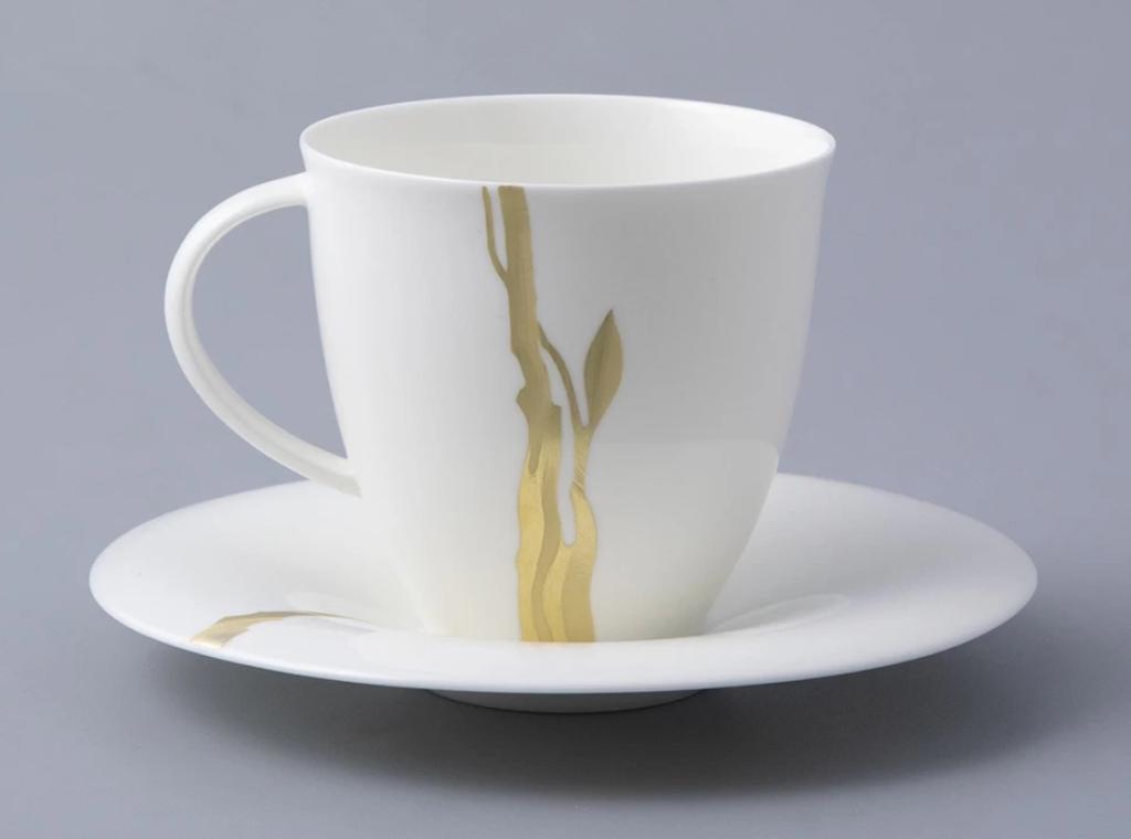 Чашка с блюдцем чайная форма Оливия рисунок Лидия  